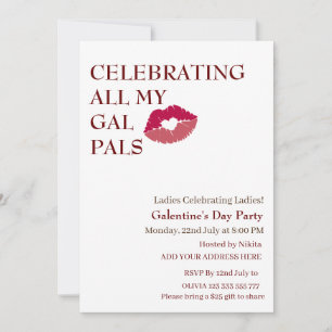 Invitation FÊTE DE TOUTE MA GAL Galentine's Day Girls Night
