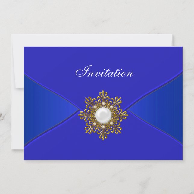 Invitation Fête de toute occasion bleu royal (Devant)