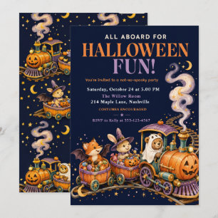 Invitation Fête de train fantaisiste d'Halloween