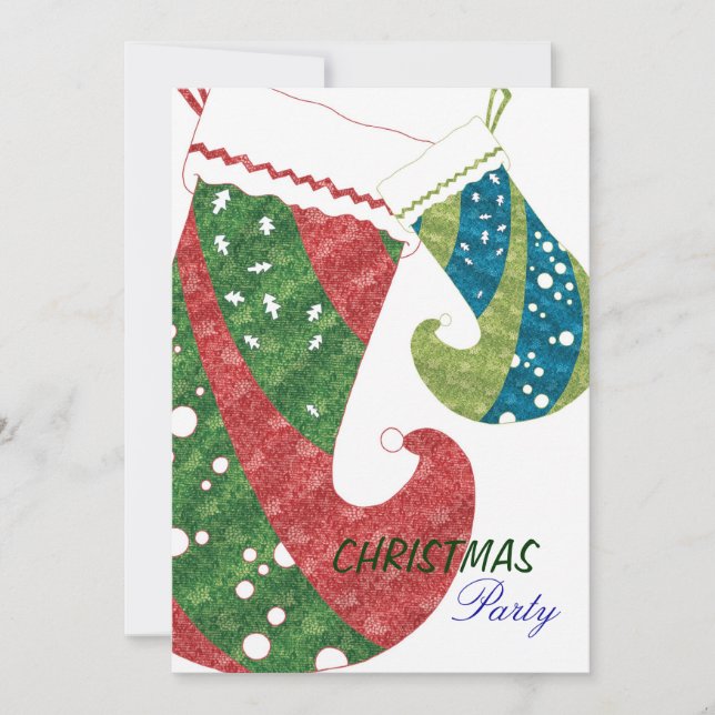 Invitation Fête de vacances à la mode de bas de Noël (Devant)