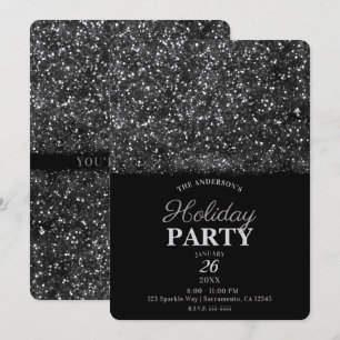 Invitation Fête de vacances avec lumières scintillantes et pa