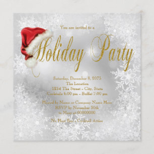 Invitation Fête de vacances de flocon de neige de casquette