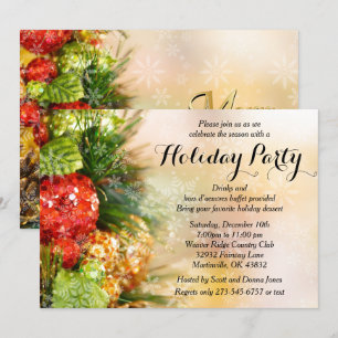 Invitation Fête de vacances élégante d'arbre de Noël