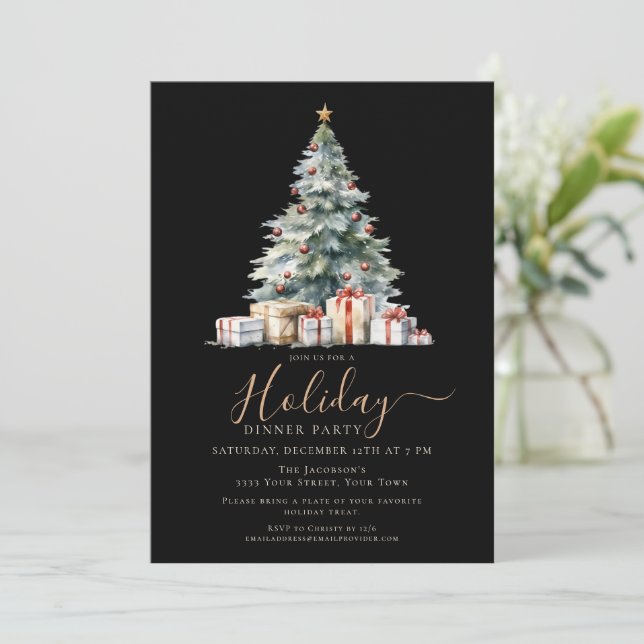 Invitation Fête de vacances élégante de Noël (Debout devant)