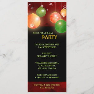 Invitation Fête de vacances Luxe de boules de disco de Noël