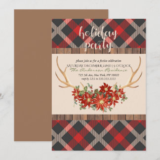 Invitation Fête de vacances Woodland Antlers
