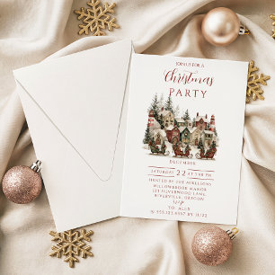 Invitation Fête de village de Noël vintage