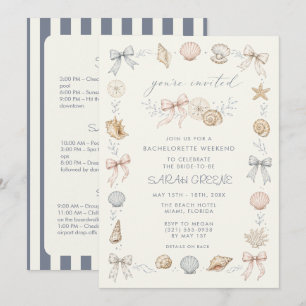Invitation Fête de week-end de demoiselle d'honneur de plage