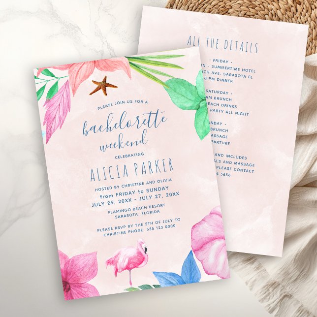 Invitation Fête de week-end de jeune fille célibataire sur un (Créateur téléchargé)