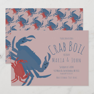 Invitation Fête d'ébullition de crabes  Dîner d'anniversaire 