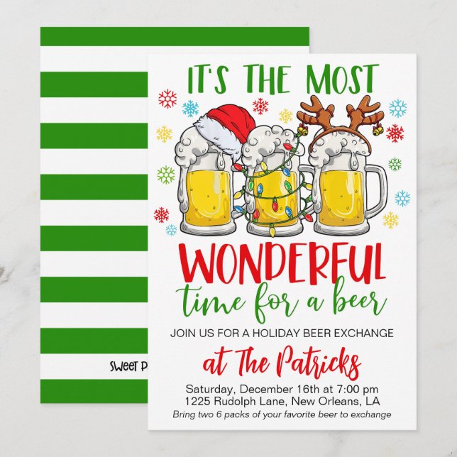 Invitation Fête d'échange de bières (Devant / Derrière)