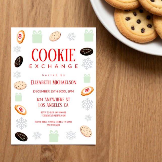 Invitation Fête d'échange de biscuits (Créateur téléchargé)