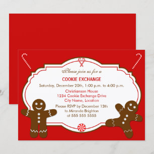 Invitation Fête d'échange de biscuits au gingembre