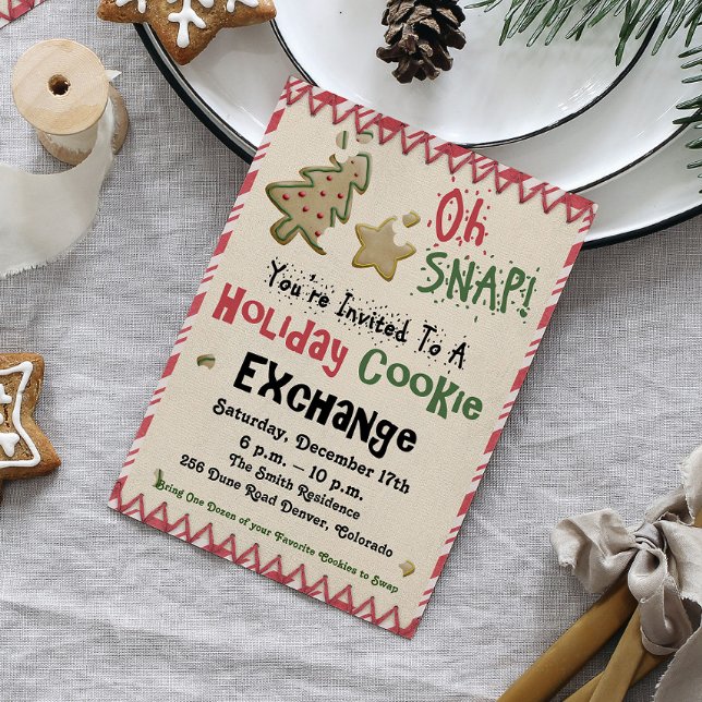 Invitation Fête d'échange de biscuits de fêtes (Créateur téléchargé)