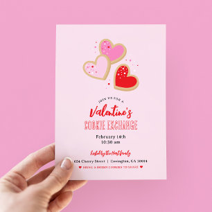 Invitation Fête d'échange de biscuits de la Saint-Valentin
