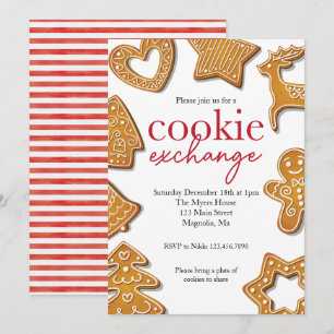 Invitation Fête d'échange de biscuits de Noël