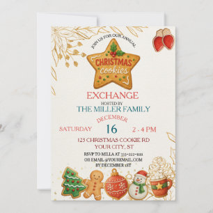 Invitation Fête d'échange de biscuits de Noël