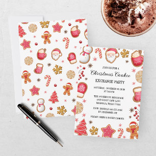 Invitation Fête d'échange de biscuits de Noël mignonne