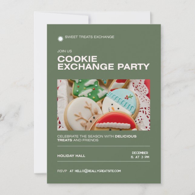 Invitation Fête d'échange de biscuits sur mesure  (Devant)