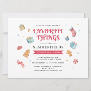 Invitation Fête d'échange de cadeaux de Noël