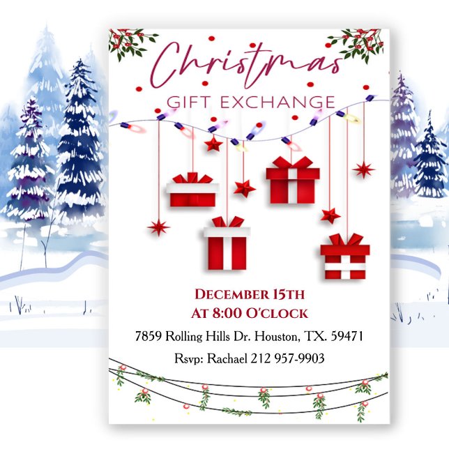 Invitation Fête d'échange de cadeaux de Noël (Créateur téléchargé)