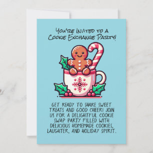Invitation Fête d'échange de cookies de Noël modifiable Perso