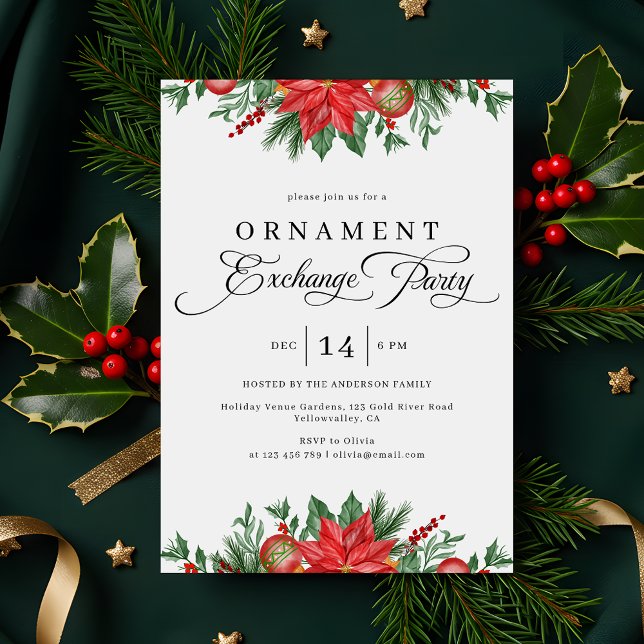 Invitation Fête d'échange d'ornement de Noël (Créateur téléchargé)