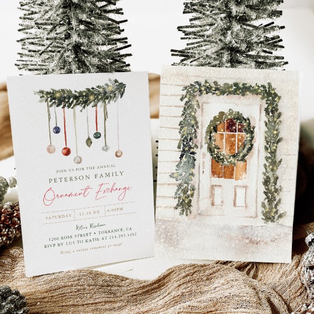 Invitation Fête d'échange d'ornements de Noël (Créateur téléchargé)