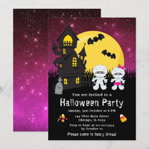 Invitation Fête déguisée Halloween Mummy Rose