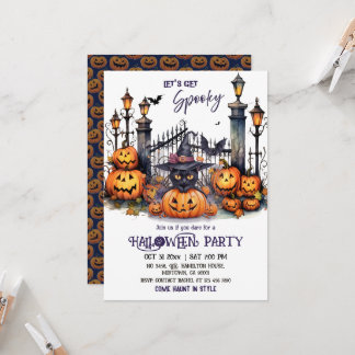 Invitation Fête déguisée pour Halloween Chapeau de sorcière c