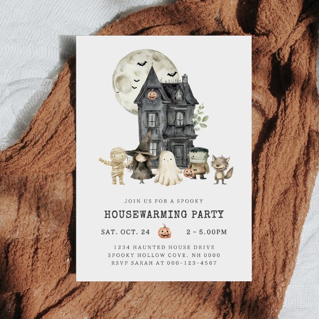 Invitation Fête d'emménagement d'Halloween effrayante (Créateur téléchargé)