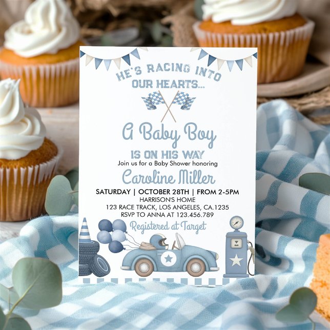 Invitation Fête d'enfant bleu pour garçon sur le thème de la  (Créateur téléchargé)