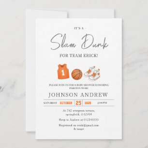 Invitation Fête d'enfant Slam Dunk Basketball personnalisée