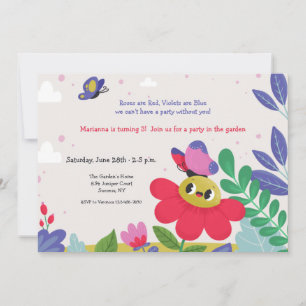 Invitation Fête d'enfants au jardin