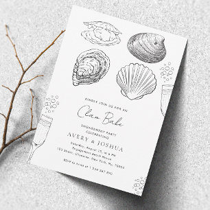 Invitation Fête d'engagement au gâteau au champagne tiré