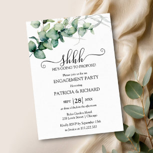 Invitation Fête d'engagement BBQ Greenery I 
