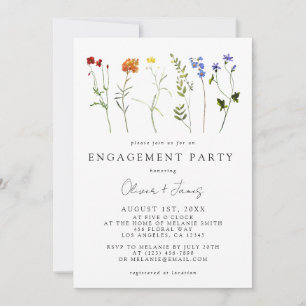 Invitation Fête d'engagement floral de fierté gay LGBT de fle