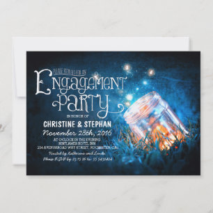 Invitation Fête d'engagement pour la bocale de mason romantiq