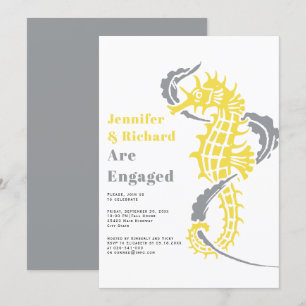 Invitation Fête d'engagement pour les hippocampes gris et jau