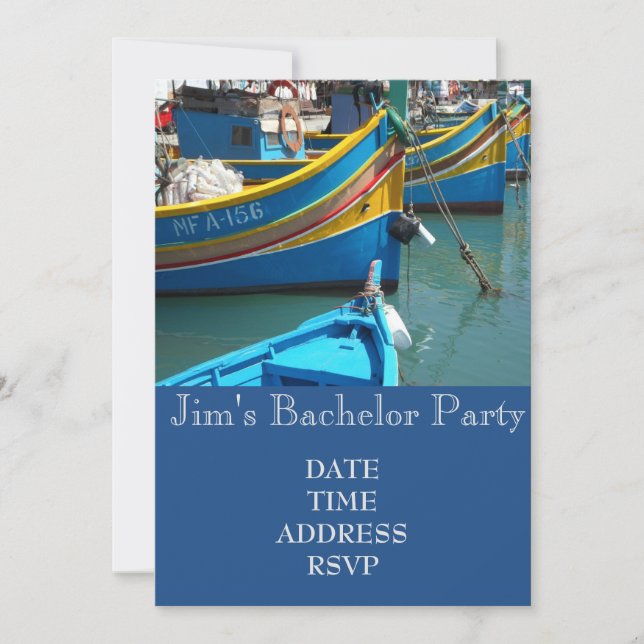 Invitation Fête d'enterrement de vie de garçon sur le thème d (Devant)