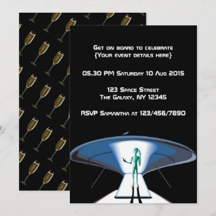Invitation Fête d'entreprise/Adultes sur le thème de l'espace