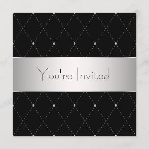 Invitation Fête d'entreprise Black Silver Black Tie