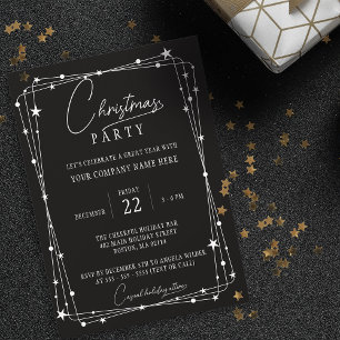 Invitation Fête d'entreprise minimaliste noir et blanc pour l