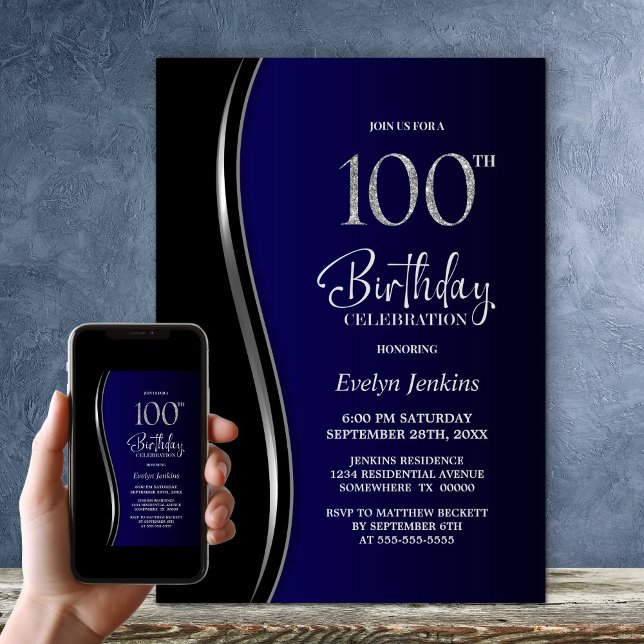 Invitation Fête des 100 ans de Black Blue (Créateur téléchargé)
