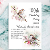 Fête des 100 ans Tiny Sparrow Cerisiers en Fleur