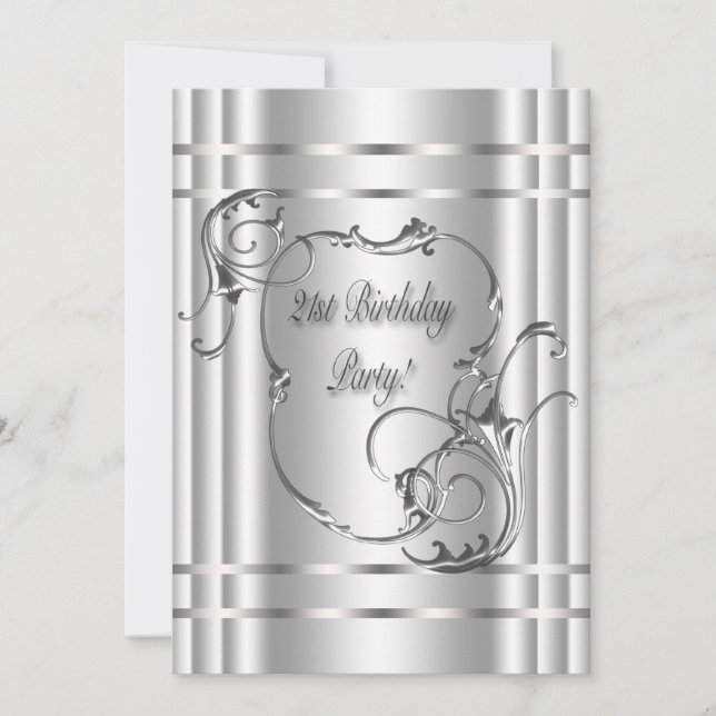 Invitation Fête des 21 ans de la femme argentée (Devant)