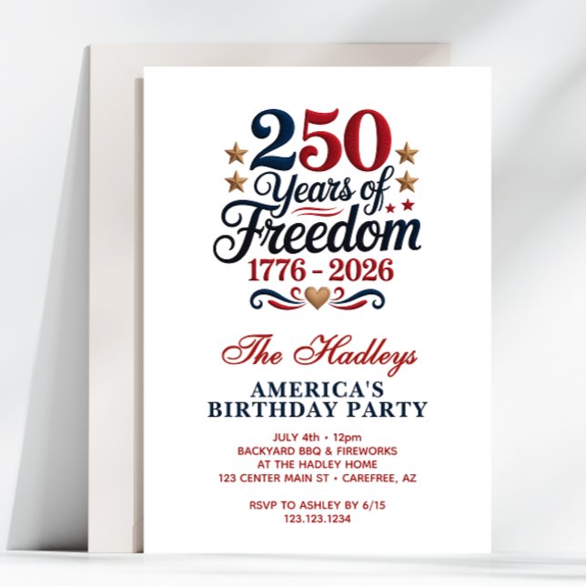 Invitation Fête des 250 ans de l'Amérique (Créateur téléchargé)