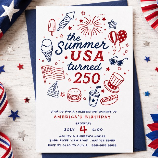 Invitation Fête des 250 ans de l'Amérique (Créateur téléchargé)