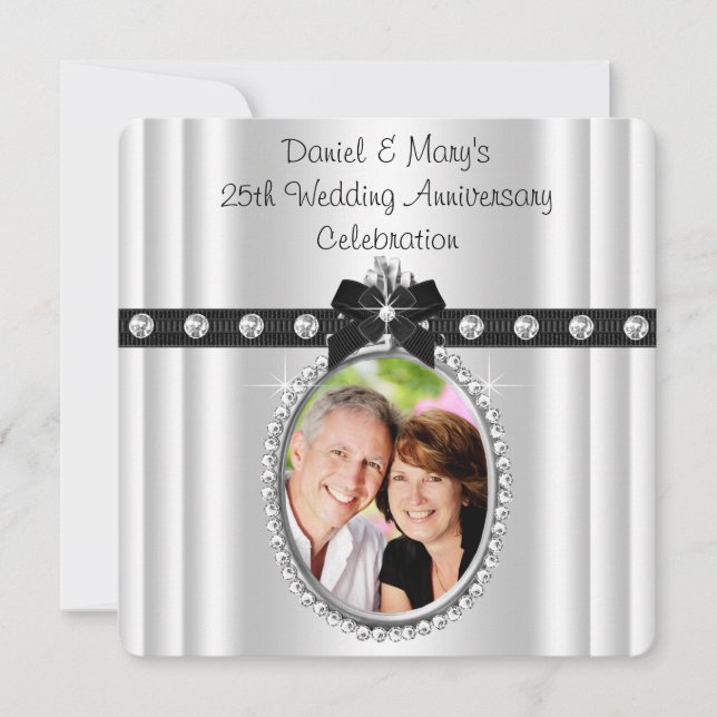 Invitation Fête des 25 ans d'argent Silver (Devant)