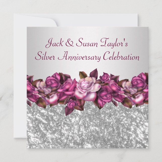 Invitation Fête des 25 ans des Roses d'Argent (Devant)